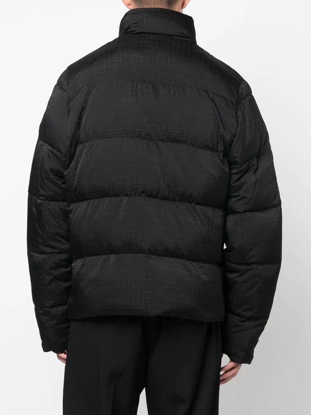 quilted funnel neck jacket - 4