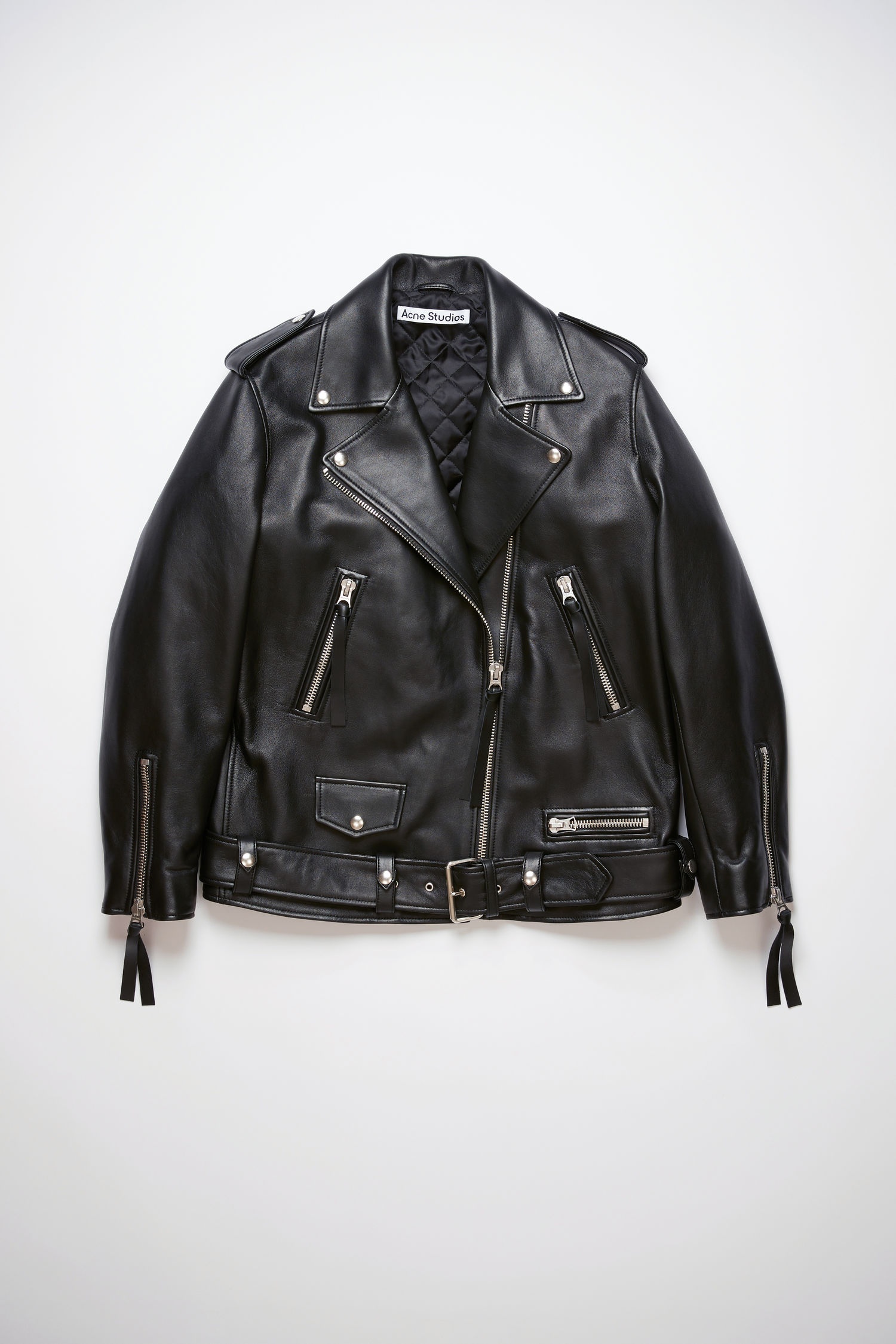 Oversized biker jacket - Black - 5