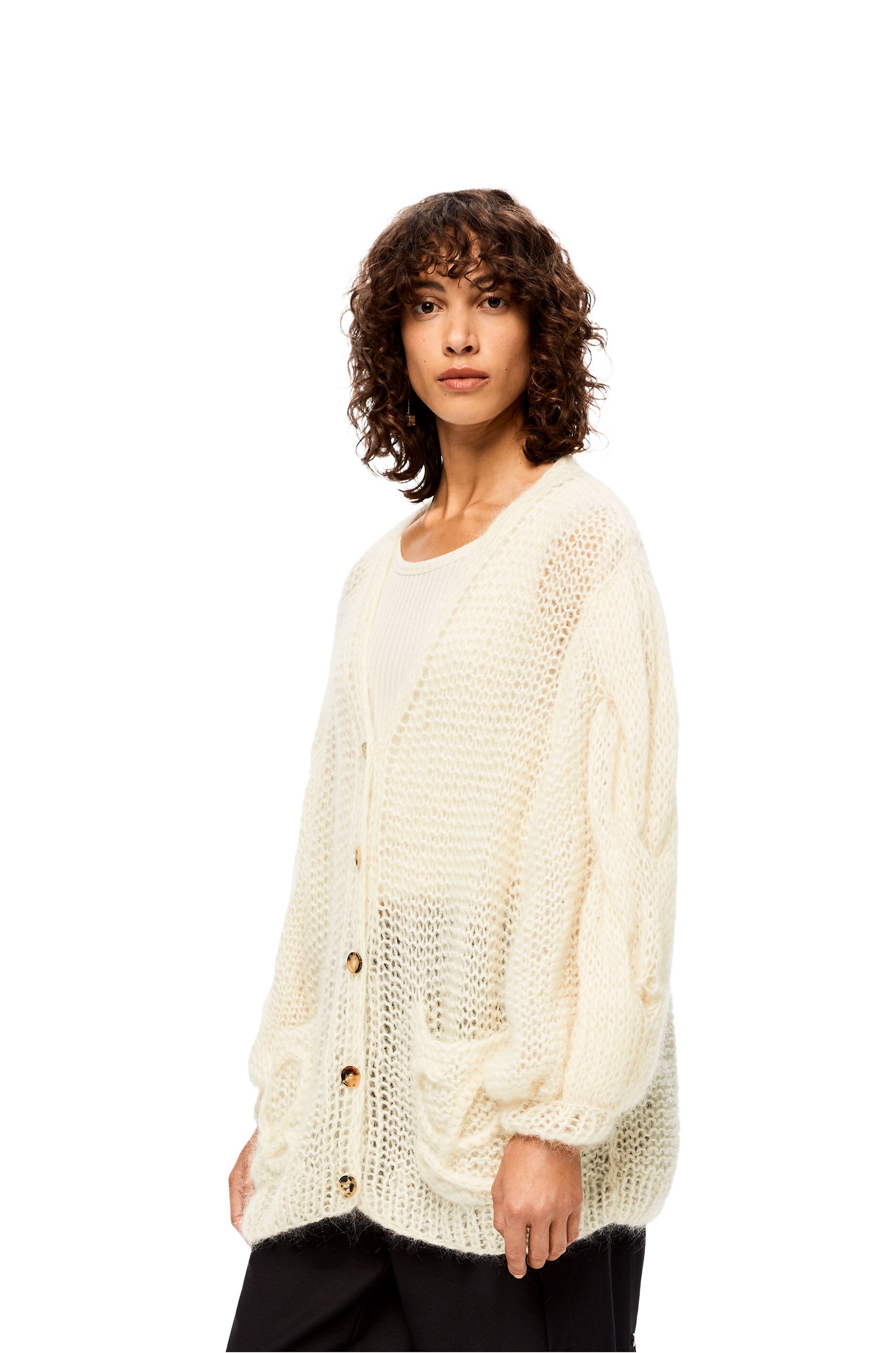 Anagram knitted cardigan in mohair - 3