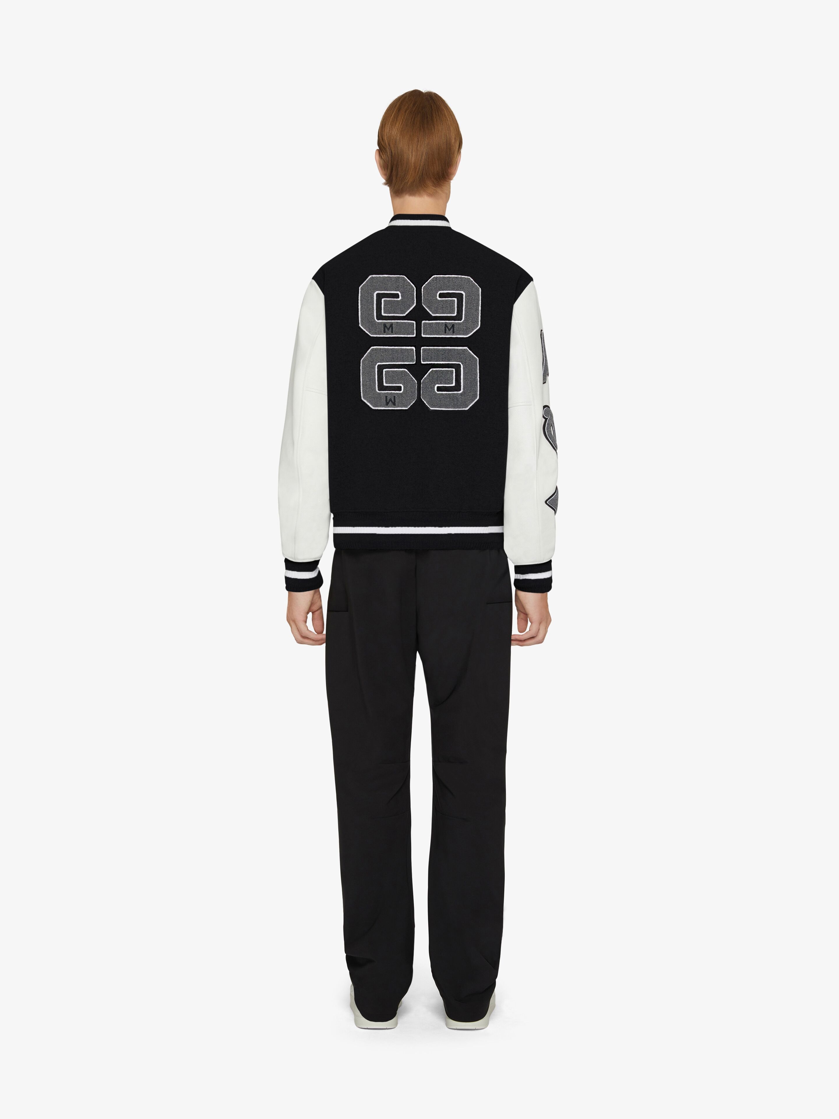 VARSITY JACKET IN EMBROIDERED WOOL AND LEATHER - 4