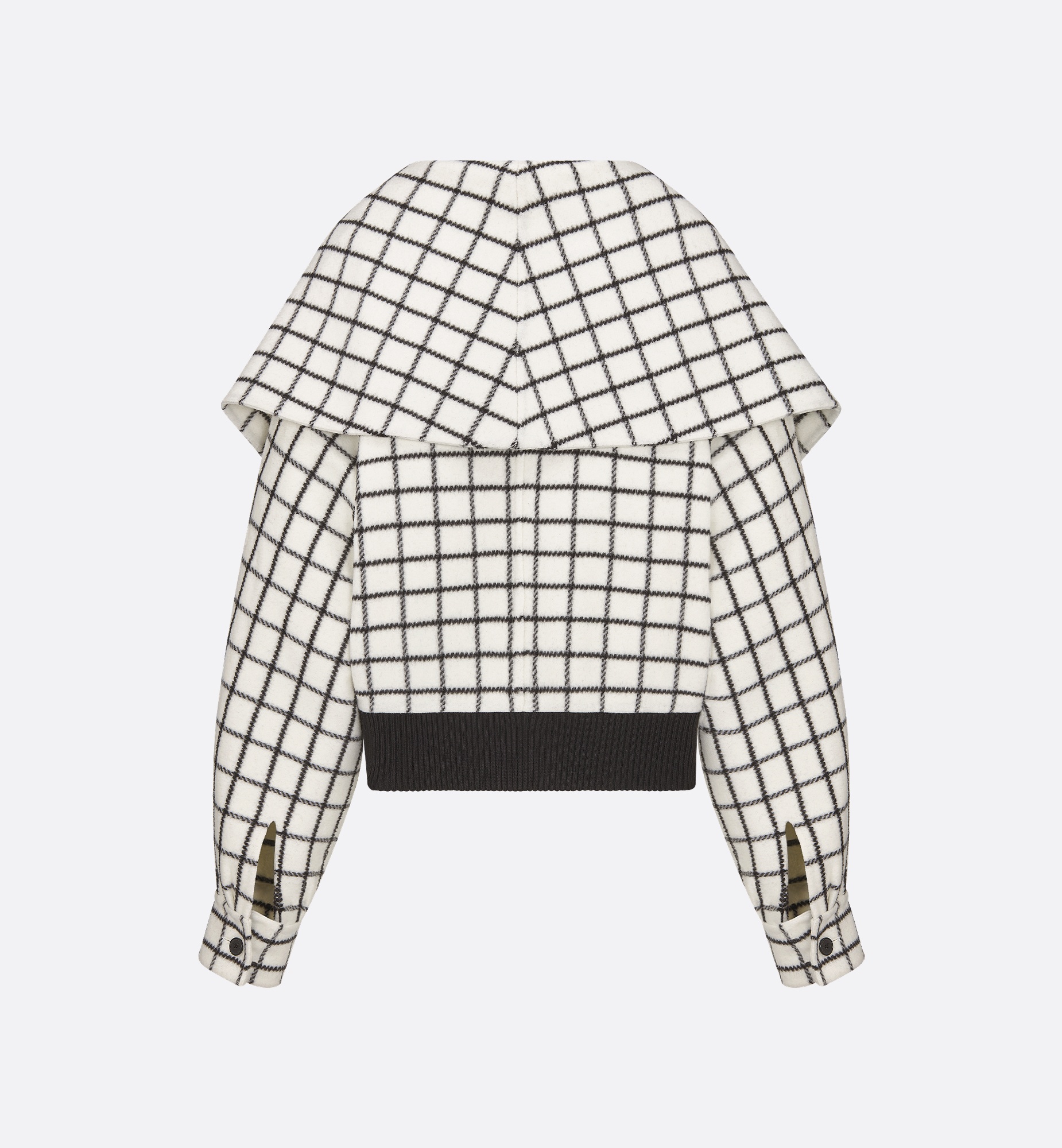 Bomber Jacket with Oversized Collar - 5
