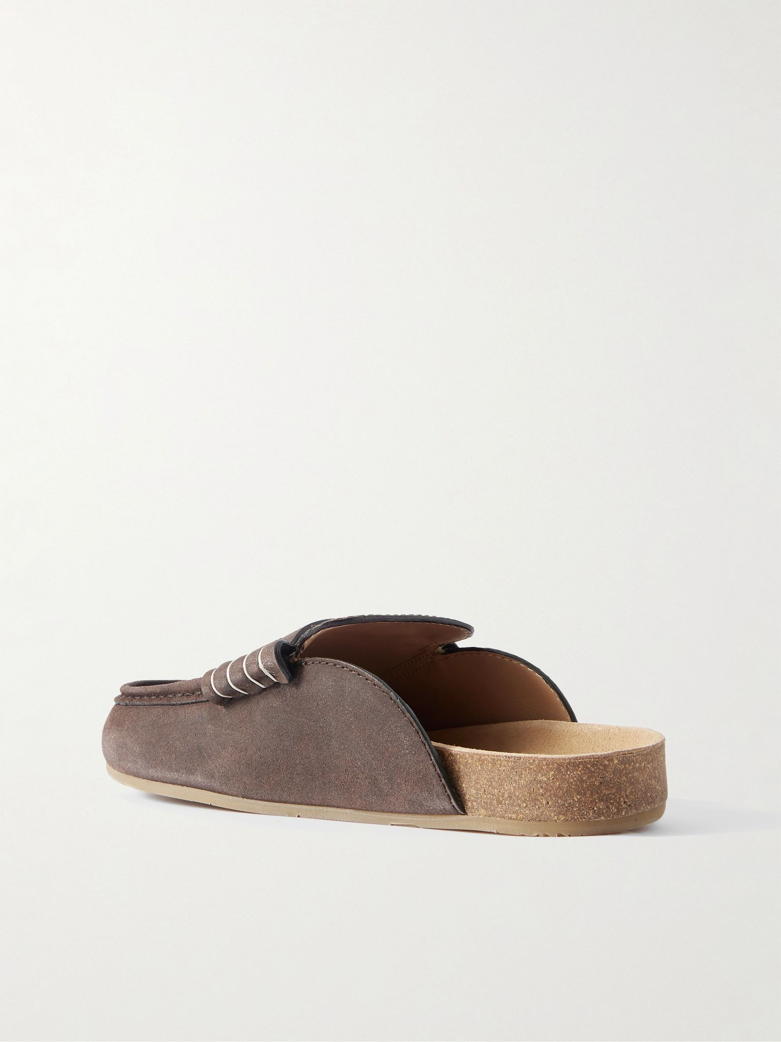 Stitch leather mules Brown - 3