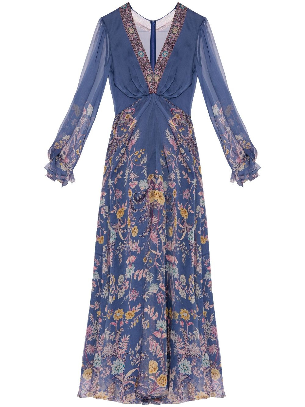 graphic-print silk maxi dress - 1