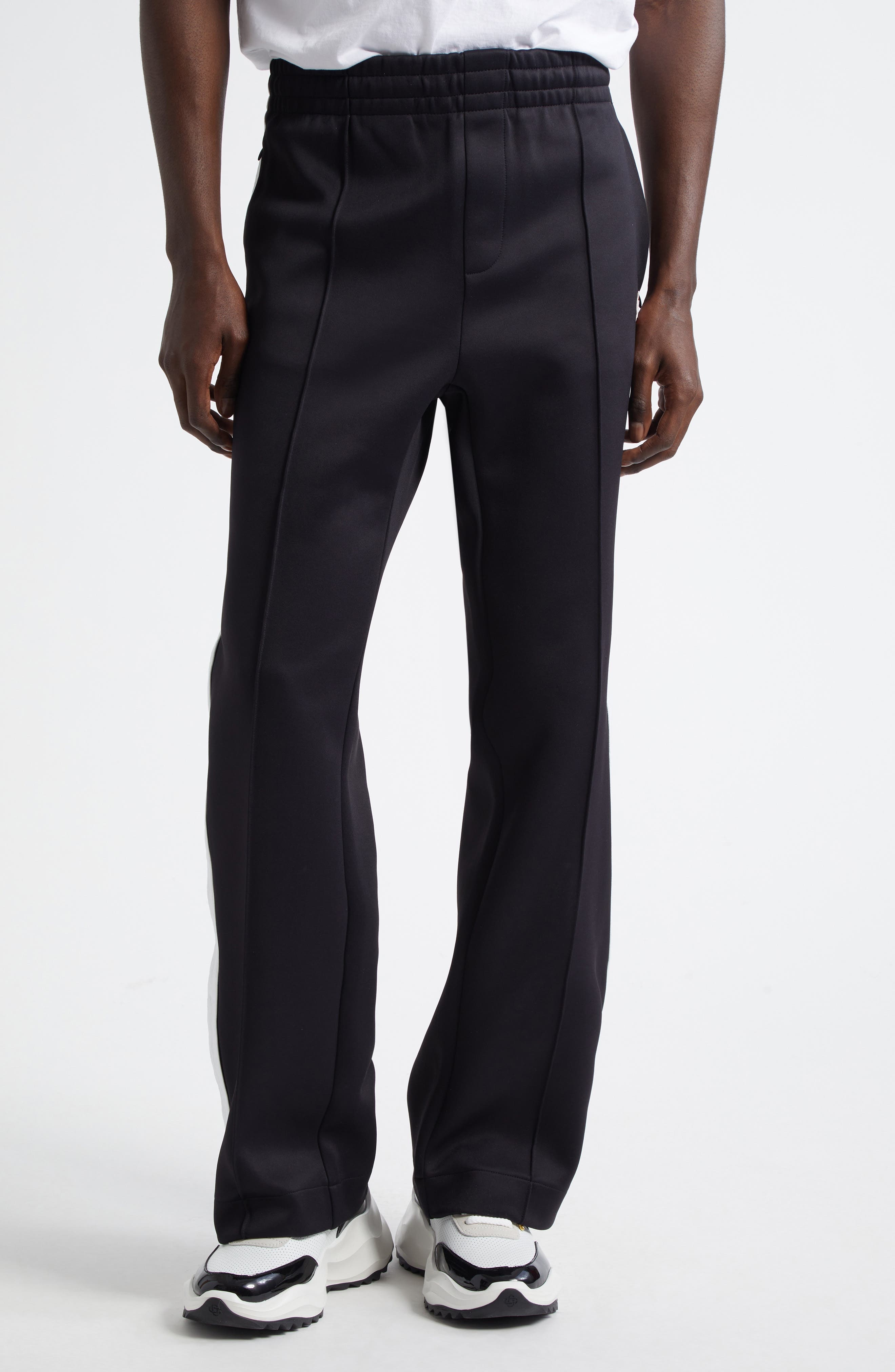 Casablanca Laurel Tape Scuba Jersey Track Pants in Black at Nordstrom - 1