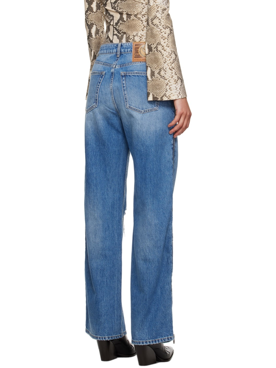 Blue Zip Jeans - 3