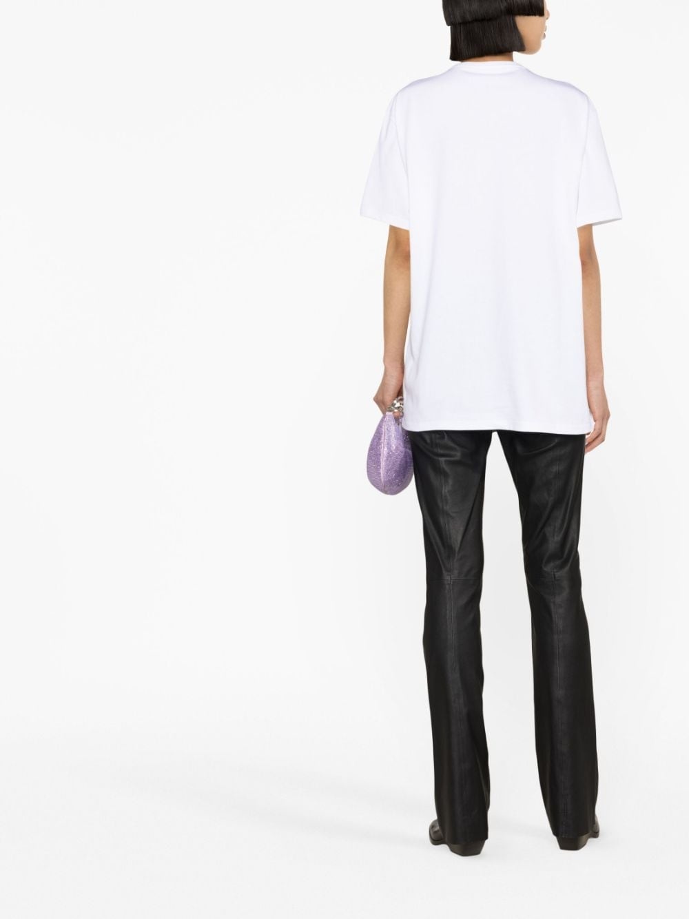 logo-embroidered cotton T-shirt - 4