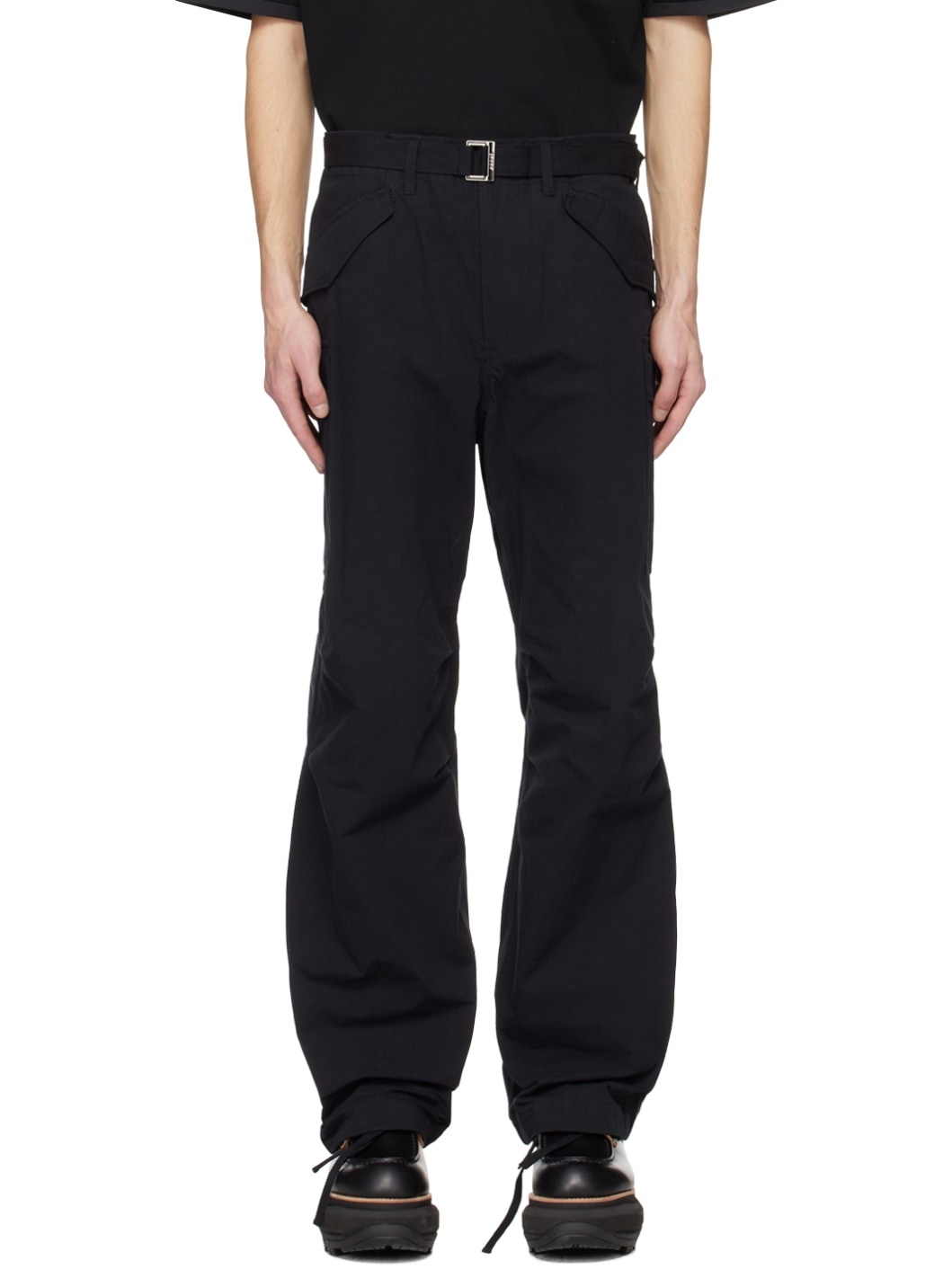 sacai Black Creased Trousers