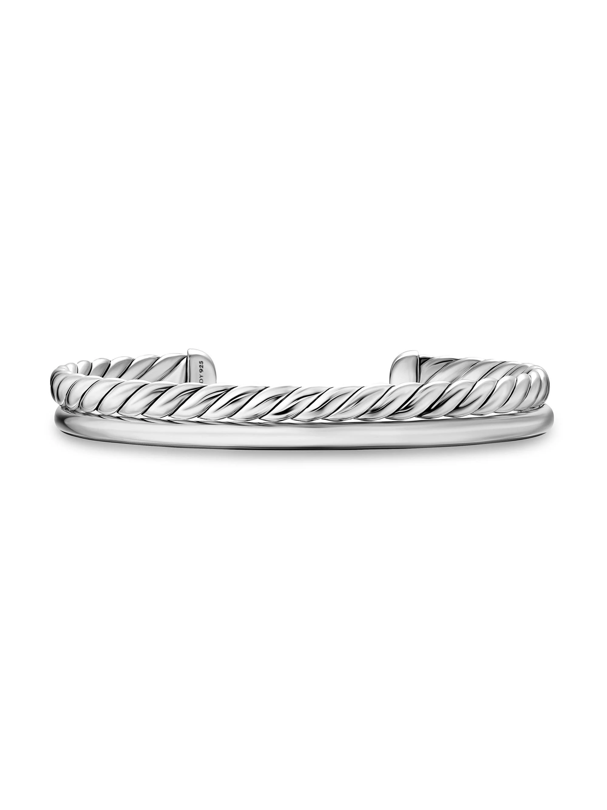 Women's DY Mercer Two Row Cuff Bracelet in Sterling Silver, 8MM - Silver - 1