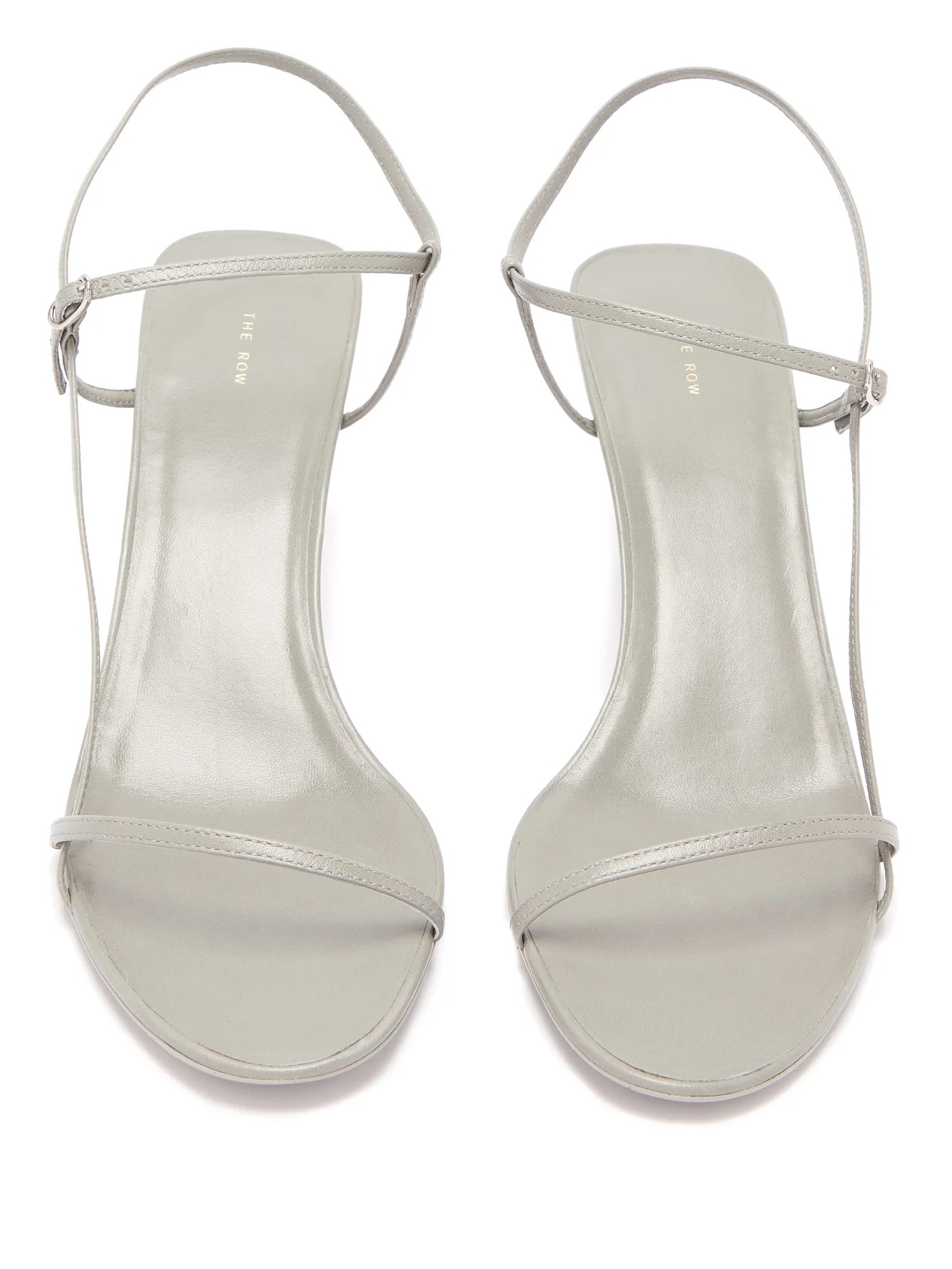 Bare mid-heel leather sandals - 6