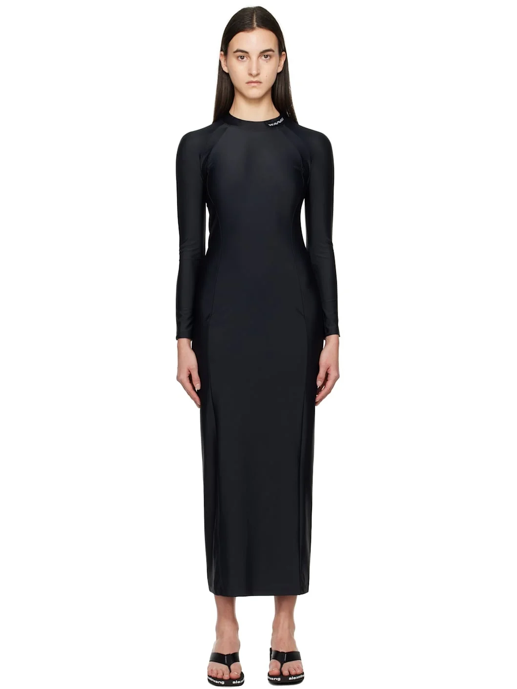 Black Rashguard L/S Maxi Dress - 1