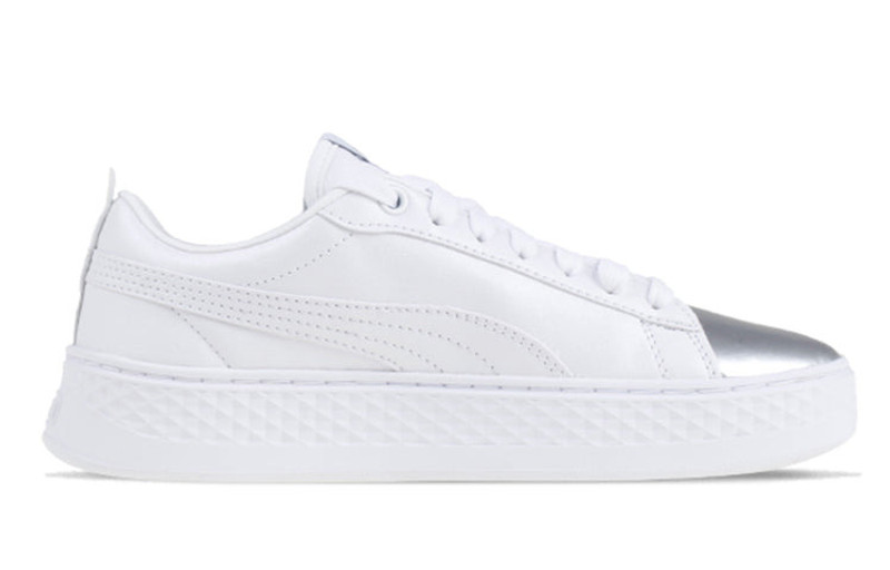 PUMA (WMNS) PUMA Smash Platform Classic Skateboarding Shoes Silver 366927-01 outlook