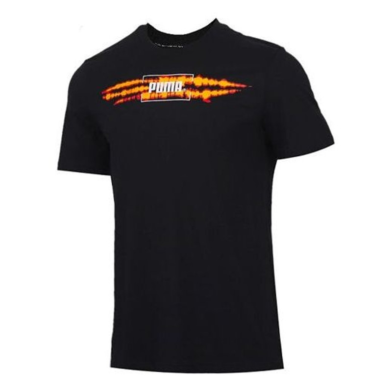 PUMA Printed Sports Short Sleeve TEE Black 599427-51 - 1