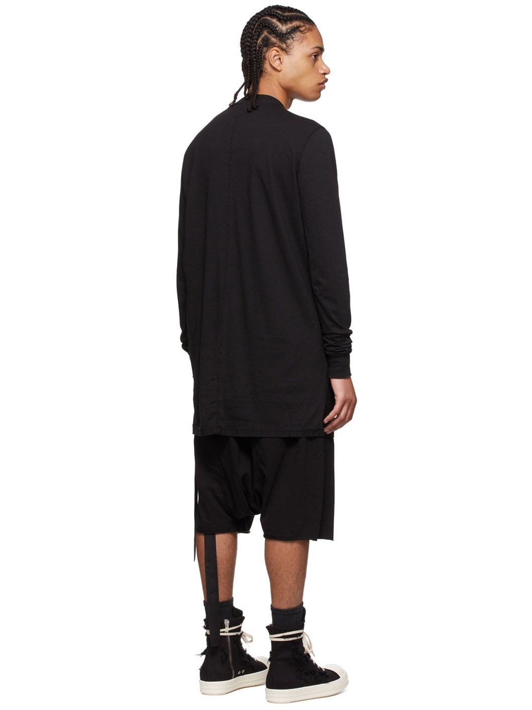 Black Cotton Long Sleeve T-Shirt - 3