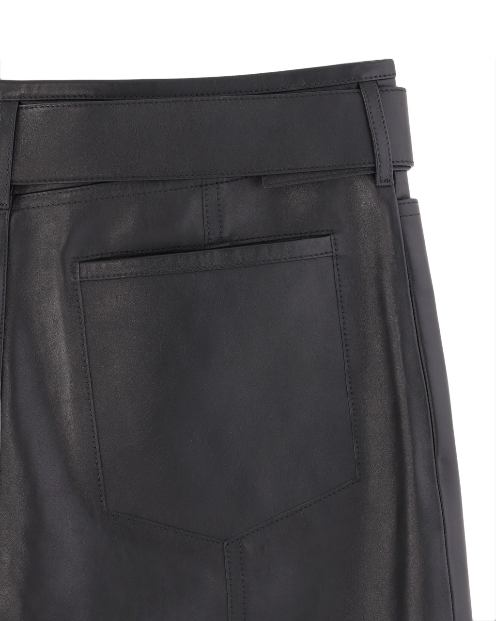 BUCKLE LEATHER PANT - 7