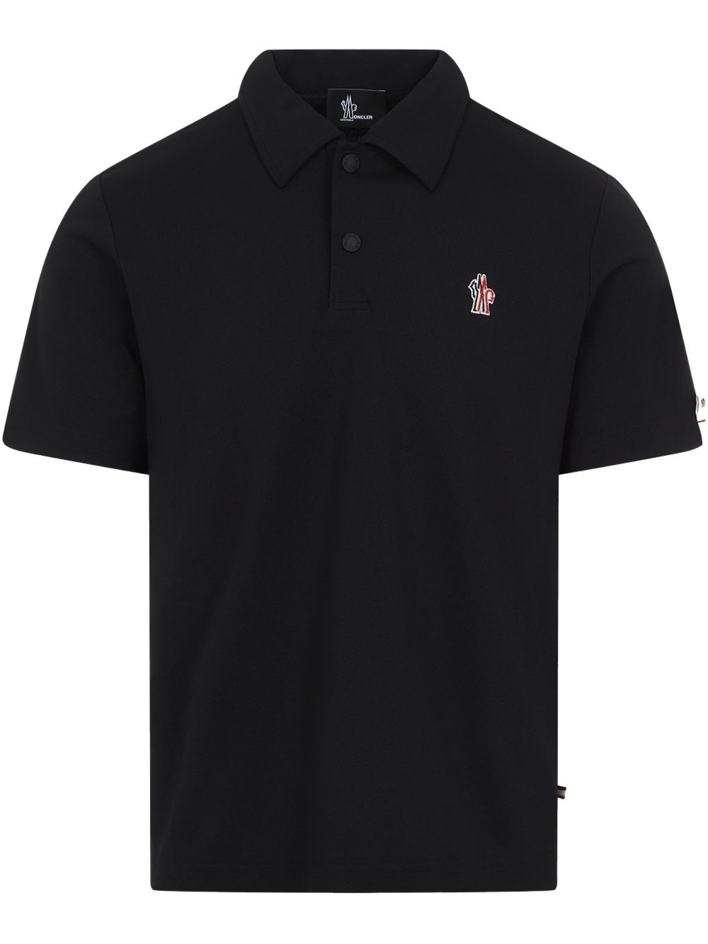logo-patch polo shirt - 1