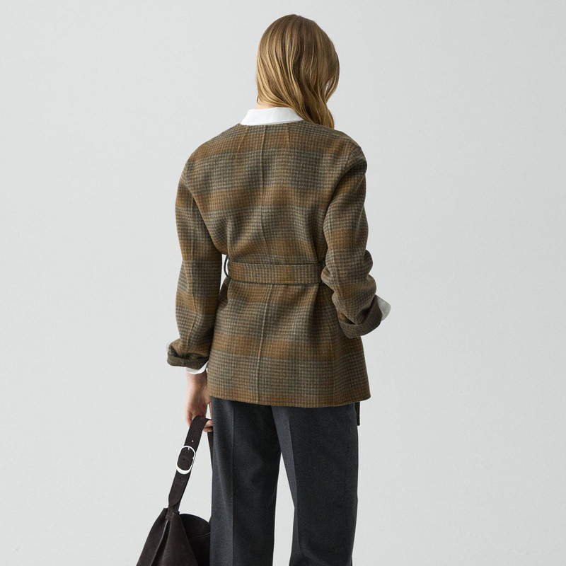 Cardigan Jacket in Plaid Wool-Cashmere 4