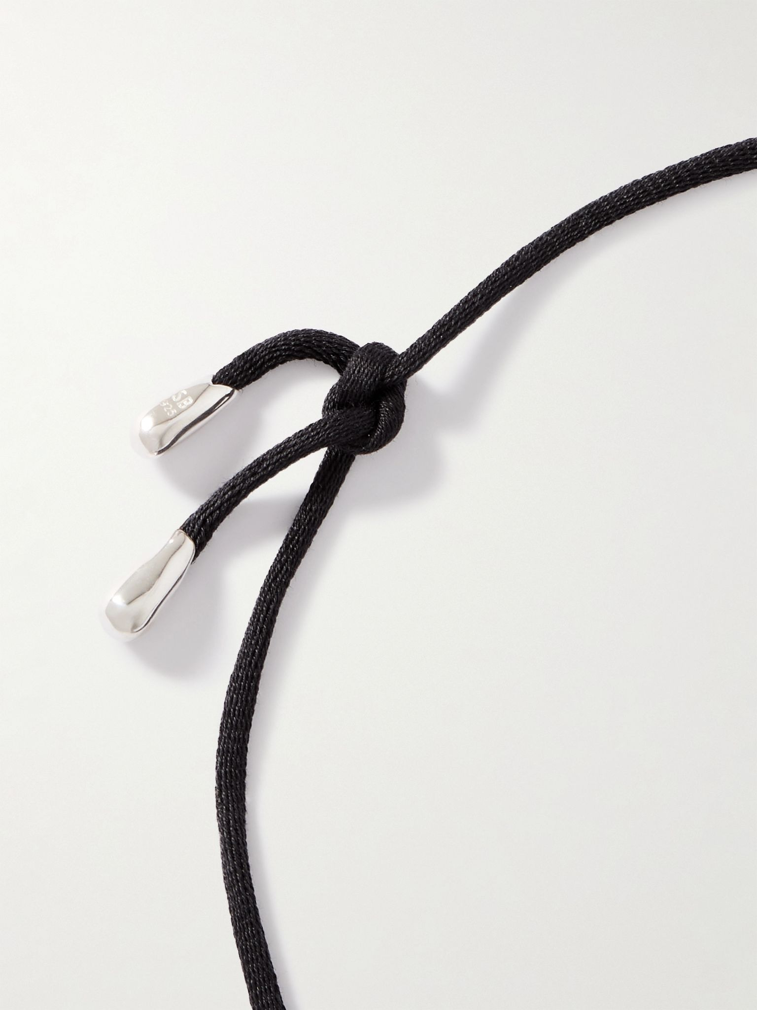 Nautilus silver and cord necklace Black - 3