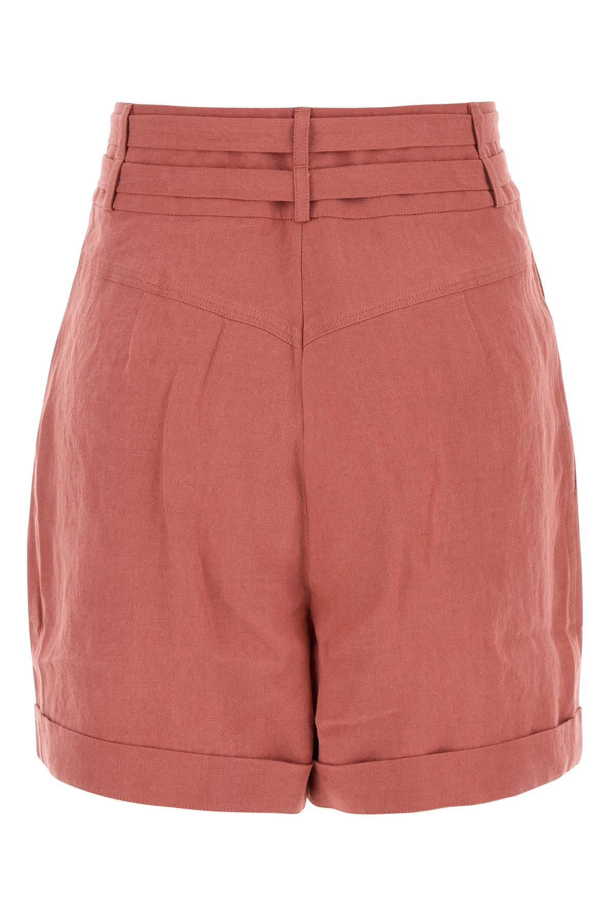 Dark pink linen Aqiva shorts - 2