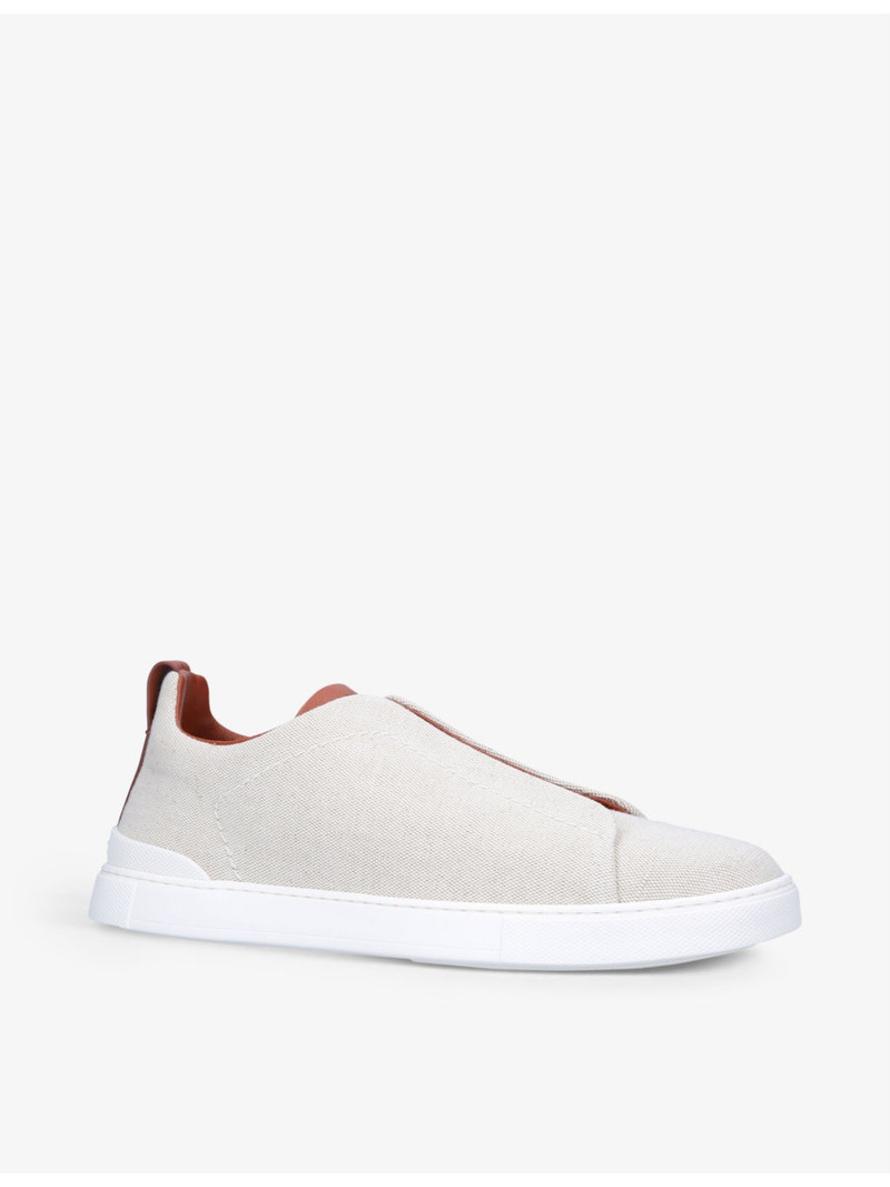 Triple Stitch canvas low-top trainers 3