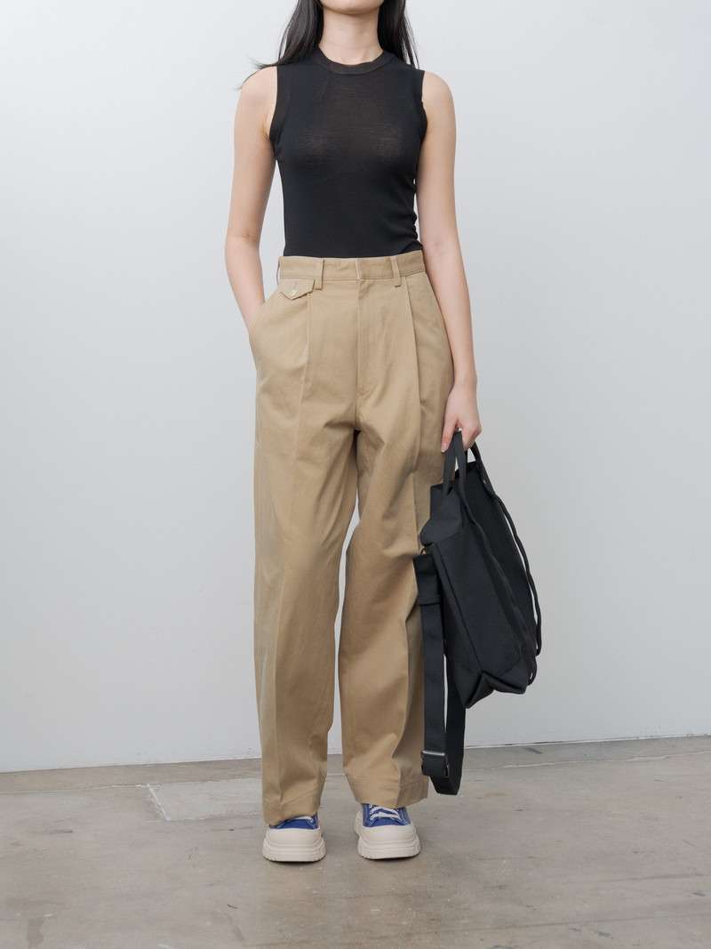 AURALEE Washed Finx Chino One-Tuck Pants - Camel Brown outlook