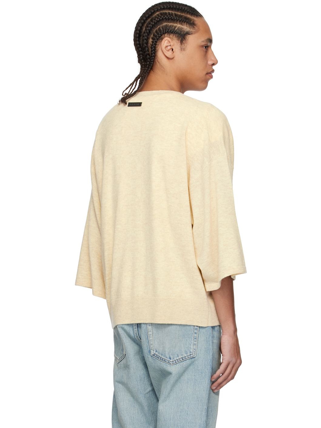 Beige Fine Knit Henley - 3