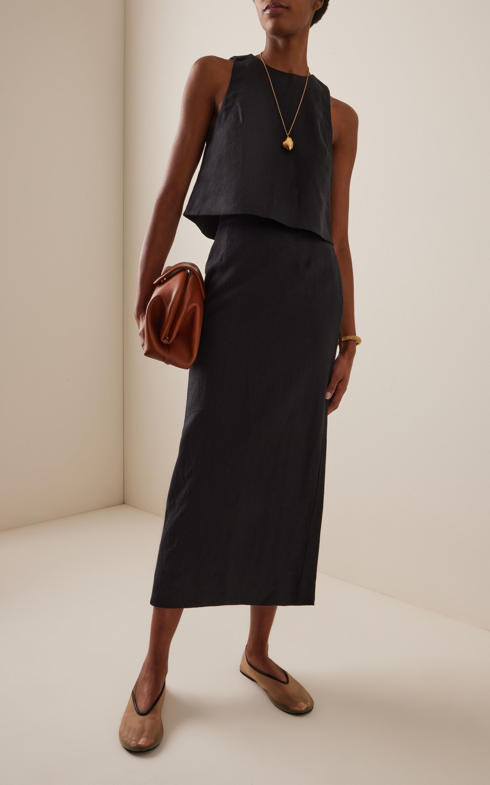 Exclusive Emma Linen Maxi Skirt black - 2