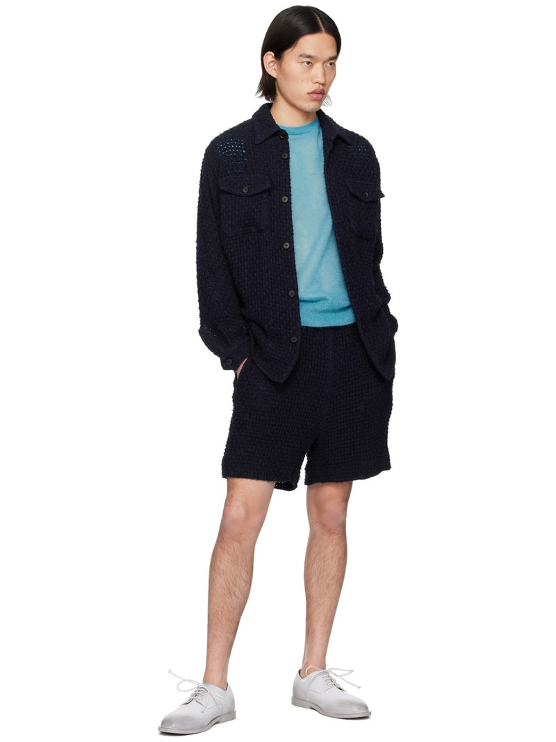 AURALEE Navy Homespun Shirt outlook