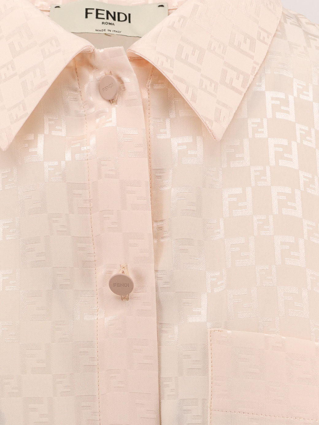 Fendi Women Jacquard Silk Shirt With Ff Chess Motif - 4