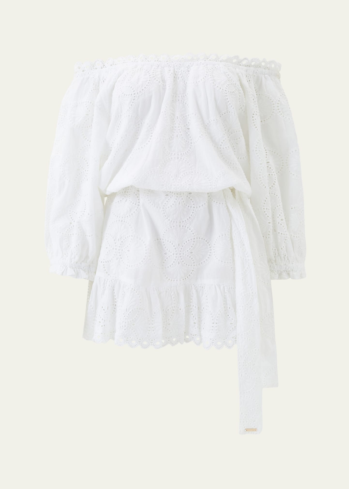Avi Eyelet Off-Shoulder Mini Dress - 1