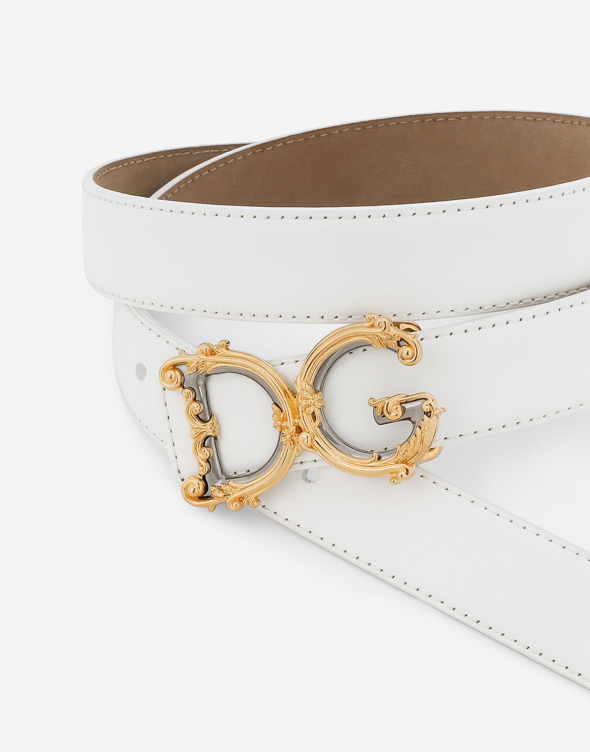Calfskin belt with logo - 5