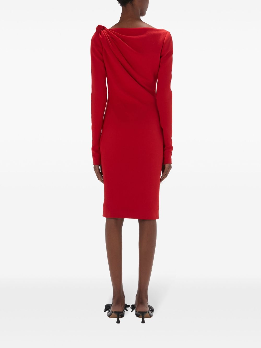 V-neck midi dress - 4
