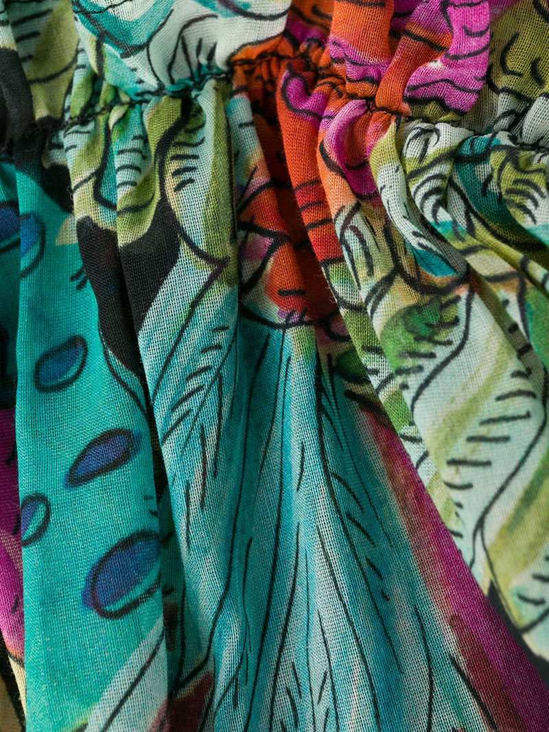 one shoulder bird print dress 7