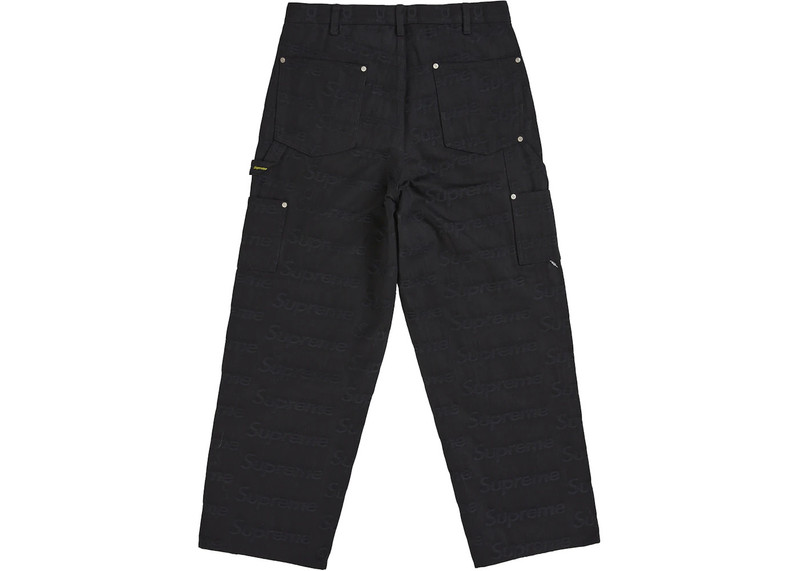 Supreme Supreme Jacquard Logos Double Knee Denim Painter Jean Black outlook