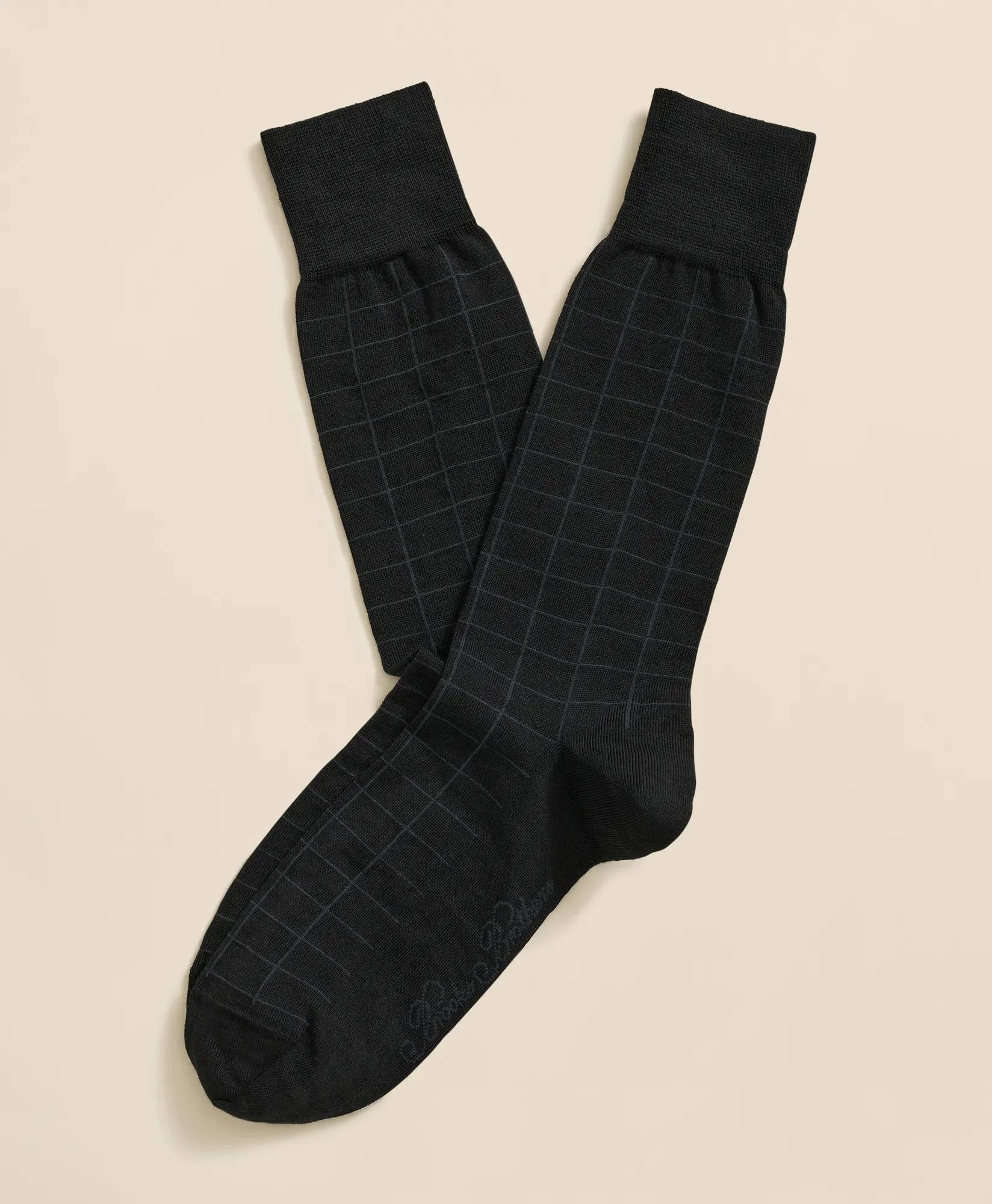 Wool-Blend Windowpane Socks - 1