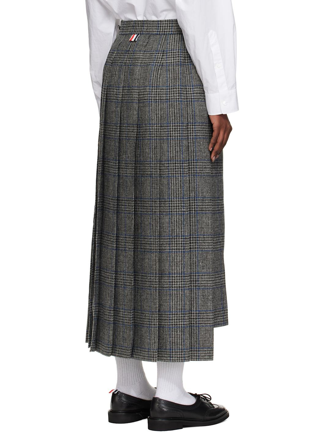 Gray Classic Pleated Maxi Skirt - 3