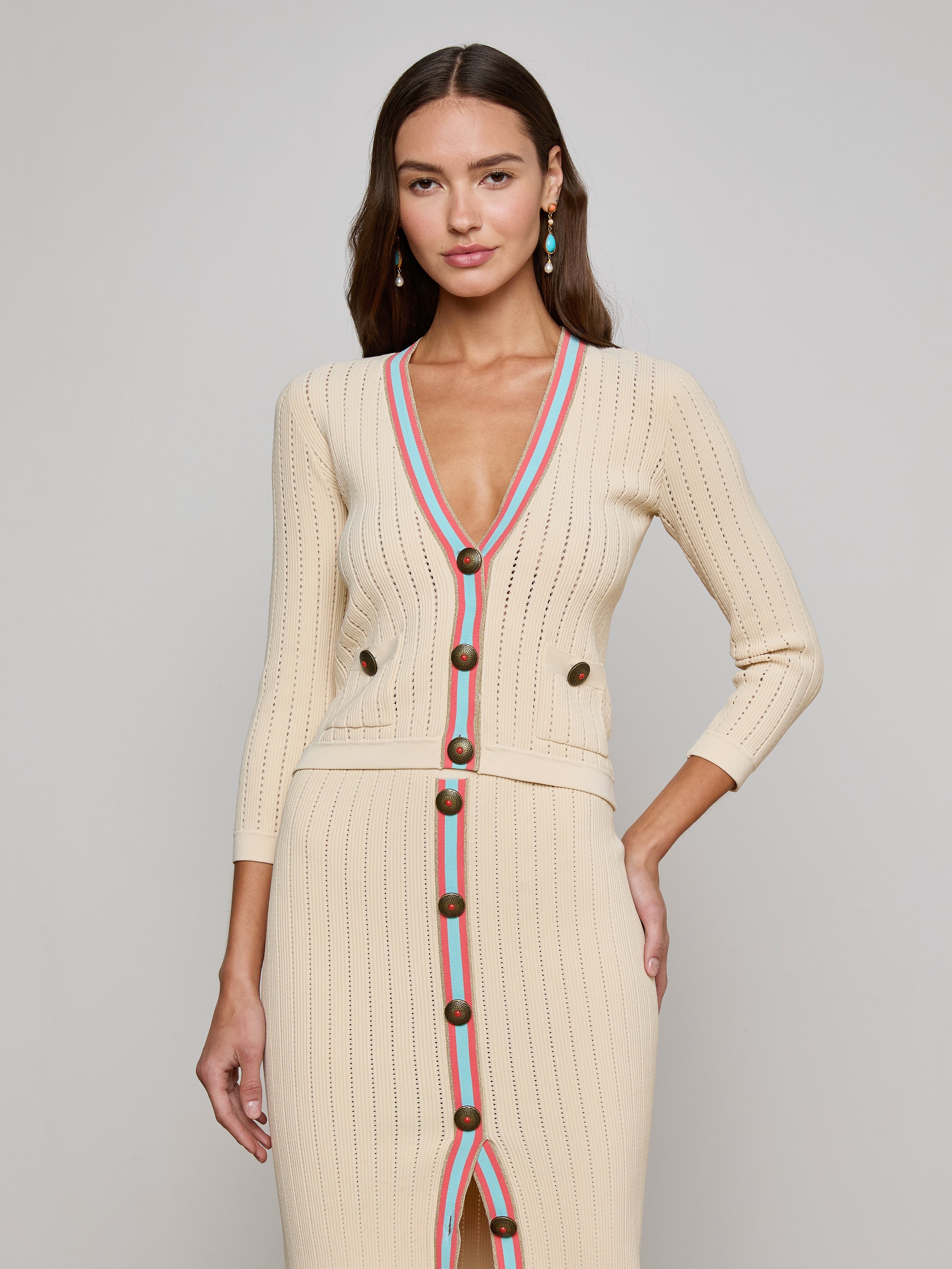 Irvin Pointelle Knit Cardigan - 2