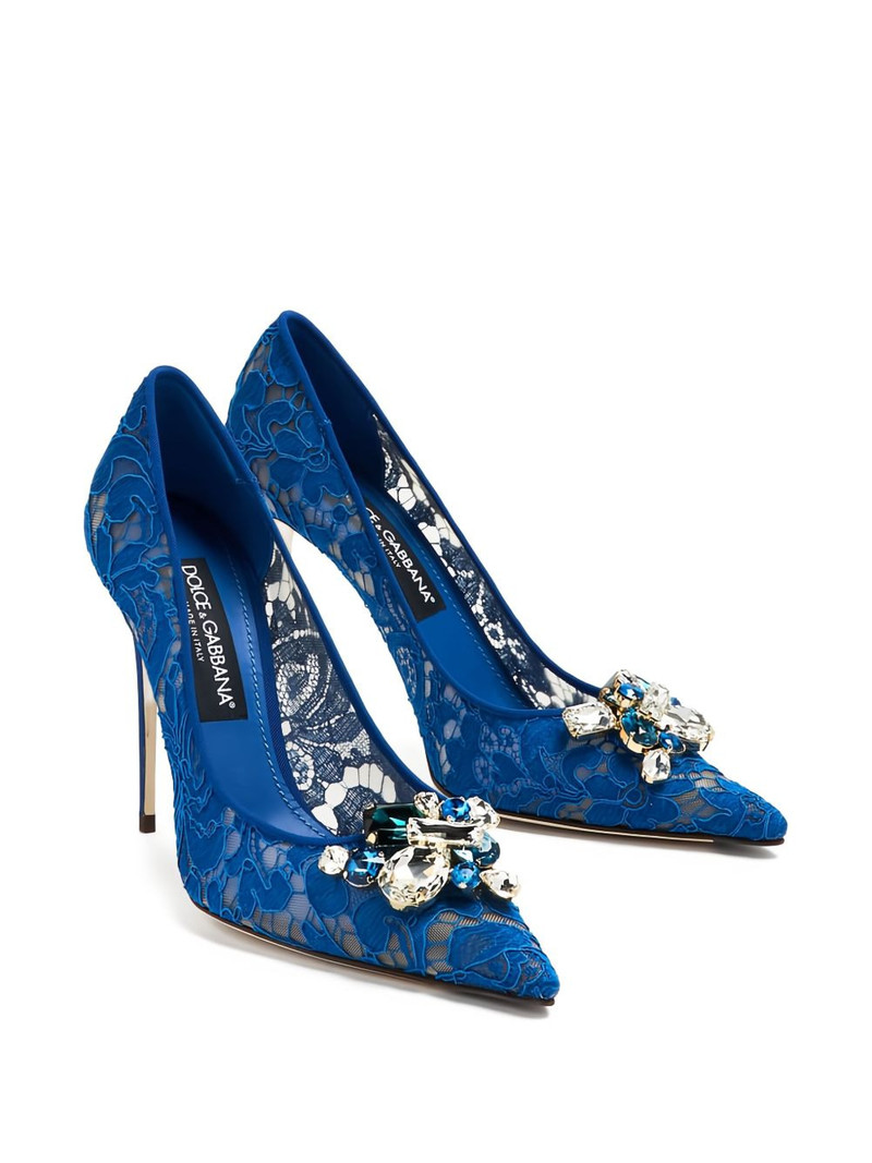 Dolce & Gabbana 105 mm Rainbow lace jewel-embellished pumps outlook