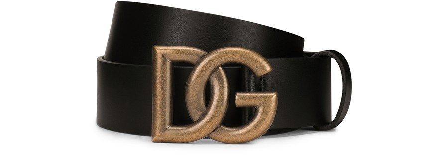 Leather belt with DG logo - 1
