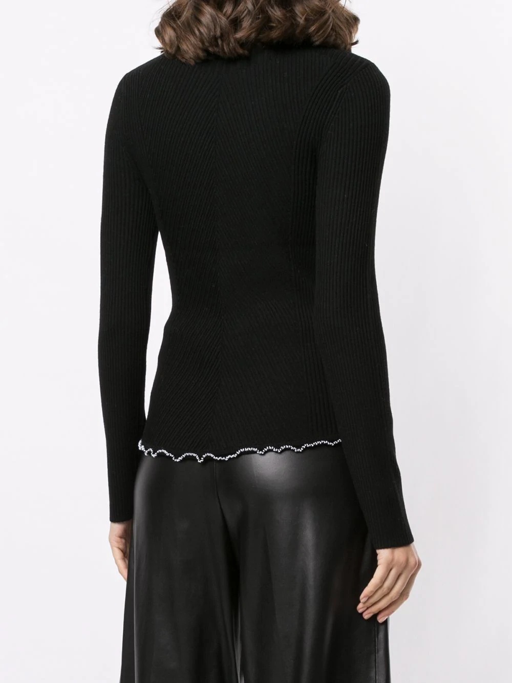 long sleeve ribbed turtleneck top - 4