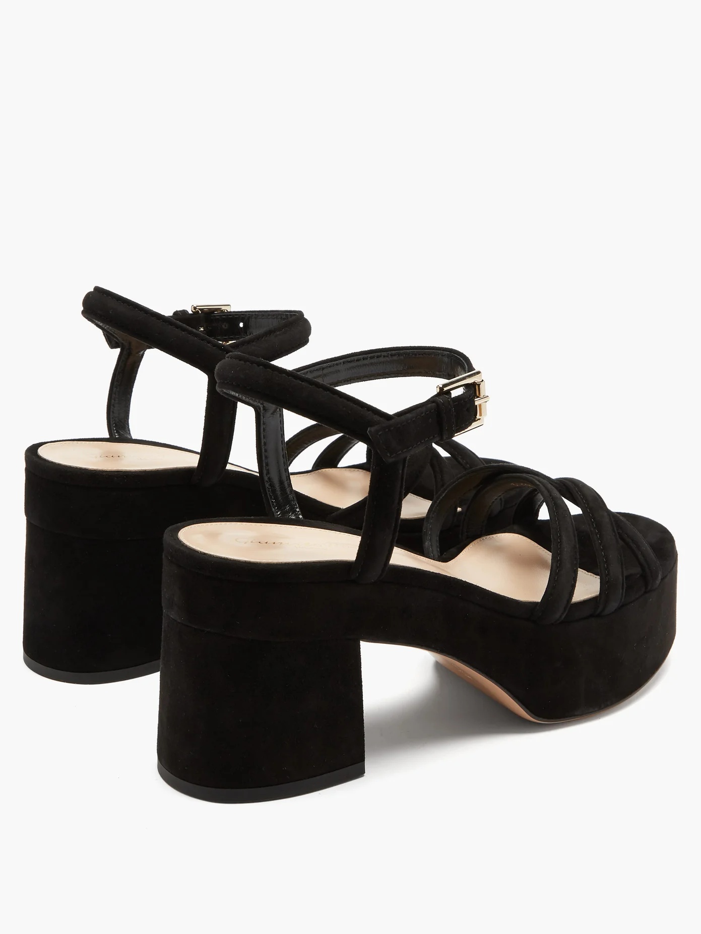 Crossover suede platform sandals - 4