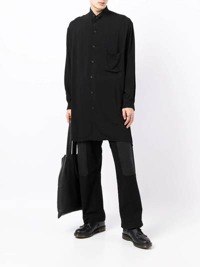 Yohji Yamamoto band-collar oversized shirt outlook