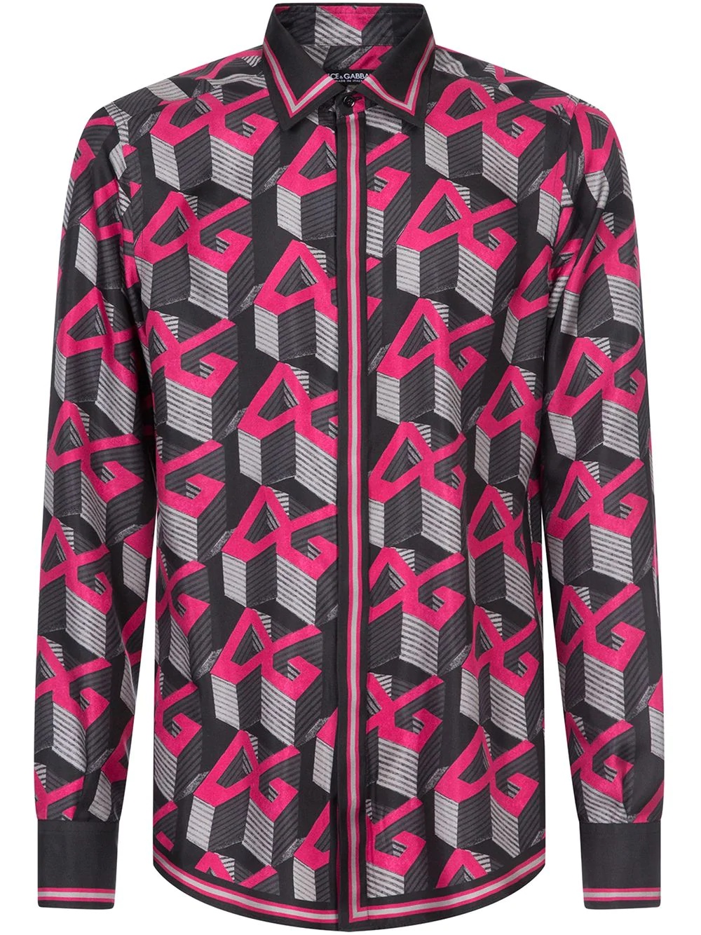 geometric logo print shirt - 1