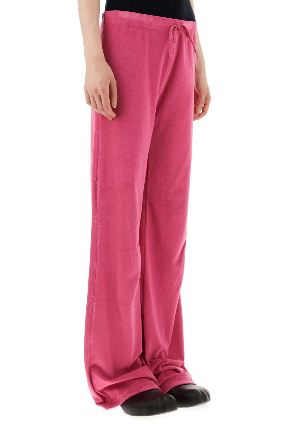 Balenciaga Women Fuchsia Velvet Joggers - 3