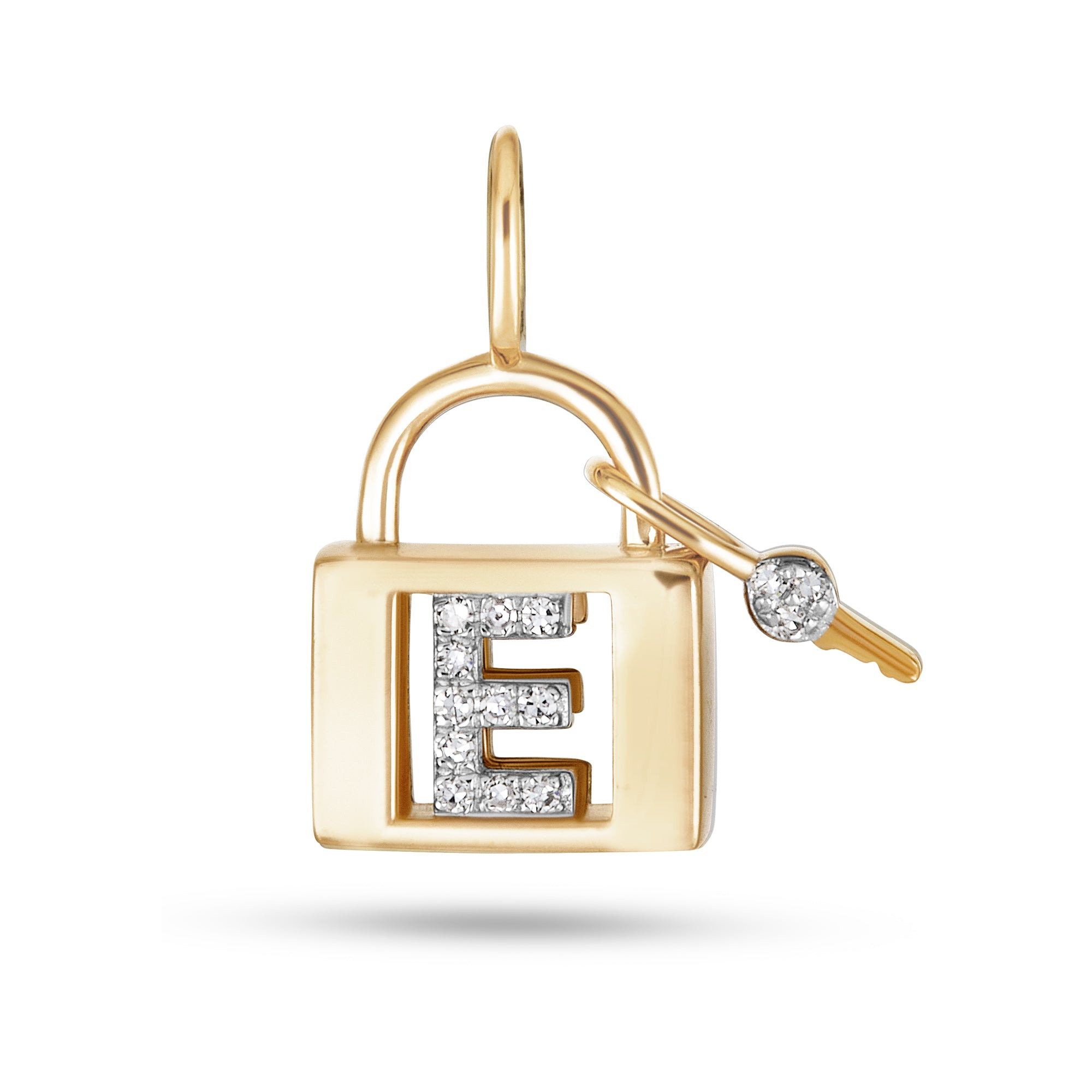 Love Lock Diamond Initial Charm - 9