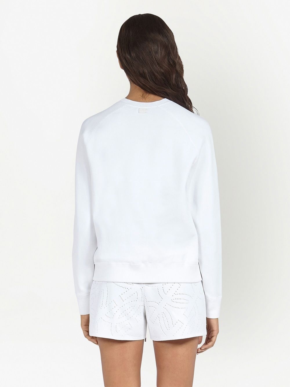 perforated crew neck jumper - 4