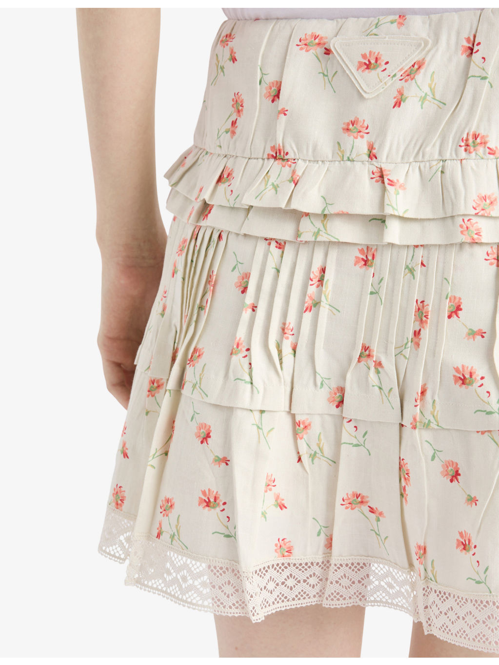 Floral-Print Cotton And Linen Mini Skirt - 5