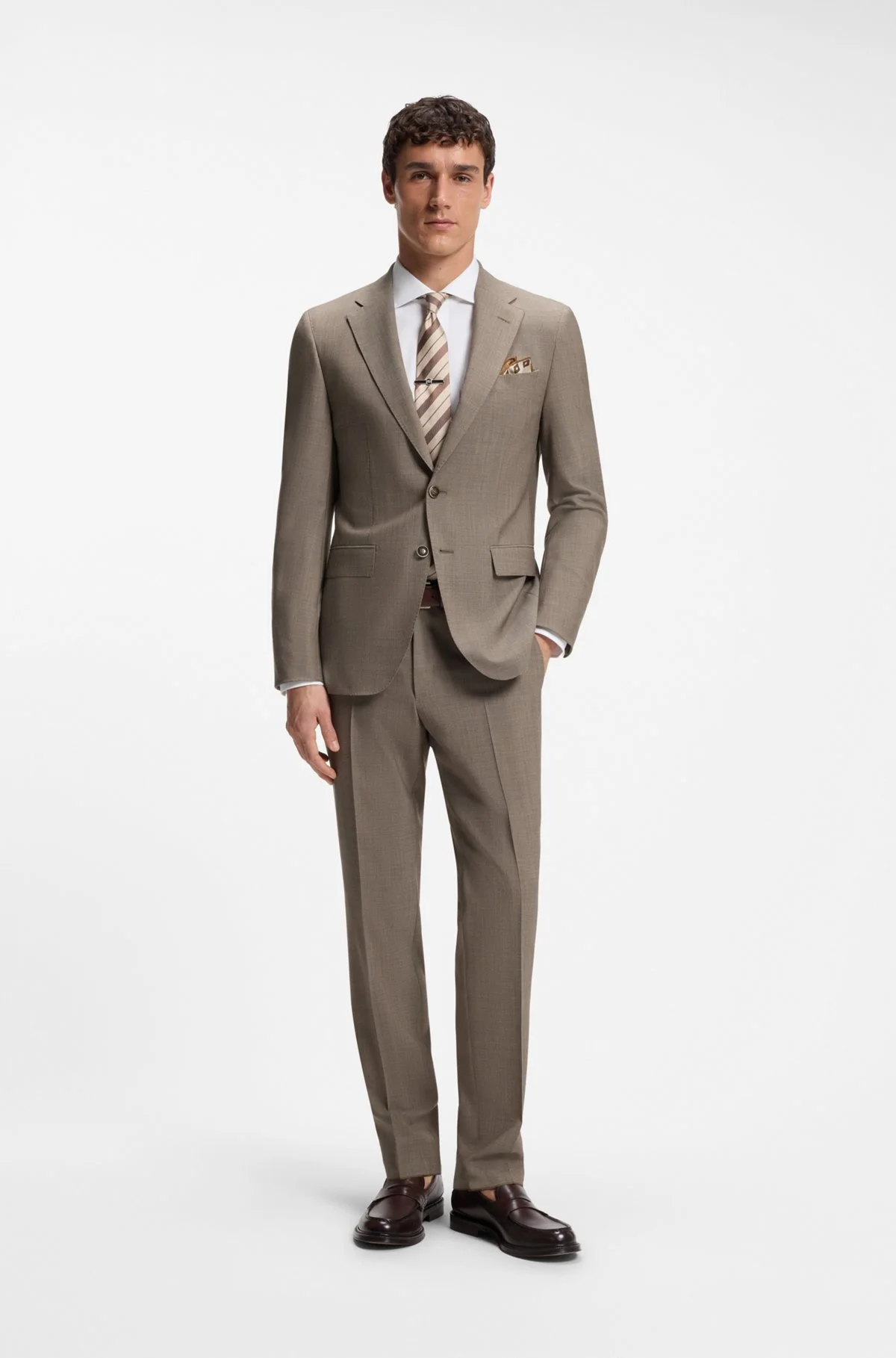 TWO-PIECE SLIM-FIT SUIT IN VIRGIN WOOL - 1