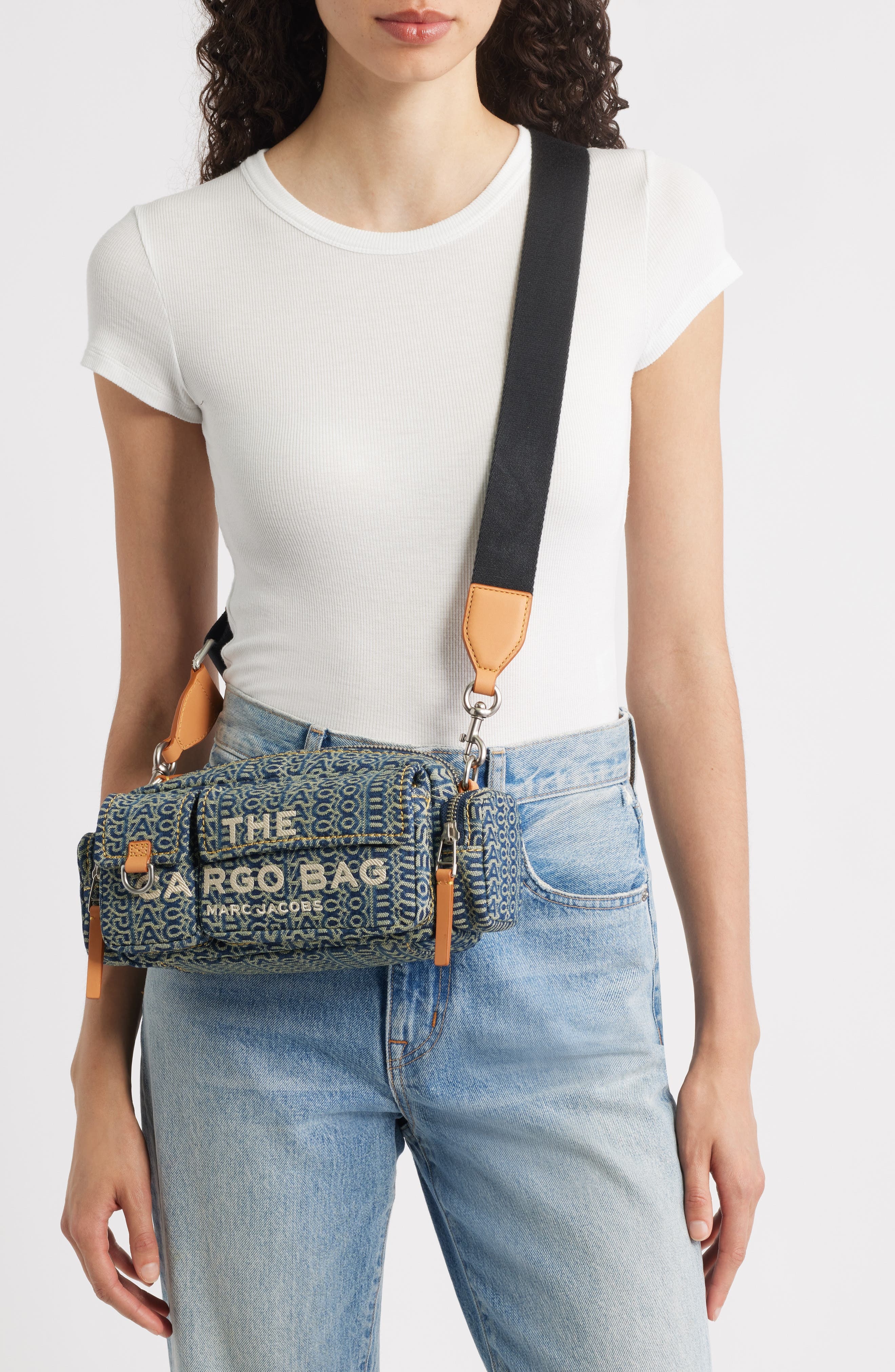 Marc Jacobs The Cargo Monogram Denim Shoulder Bag in Sun Faded Denim at Nordstrom - 2
