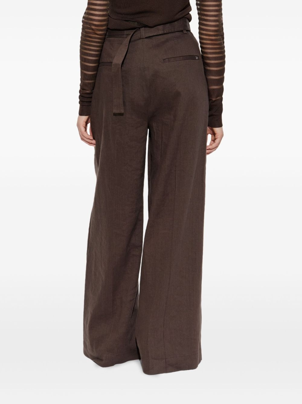 high-waisted belted trousers - 4