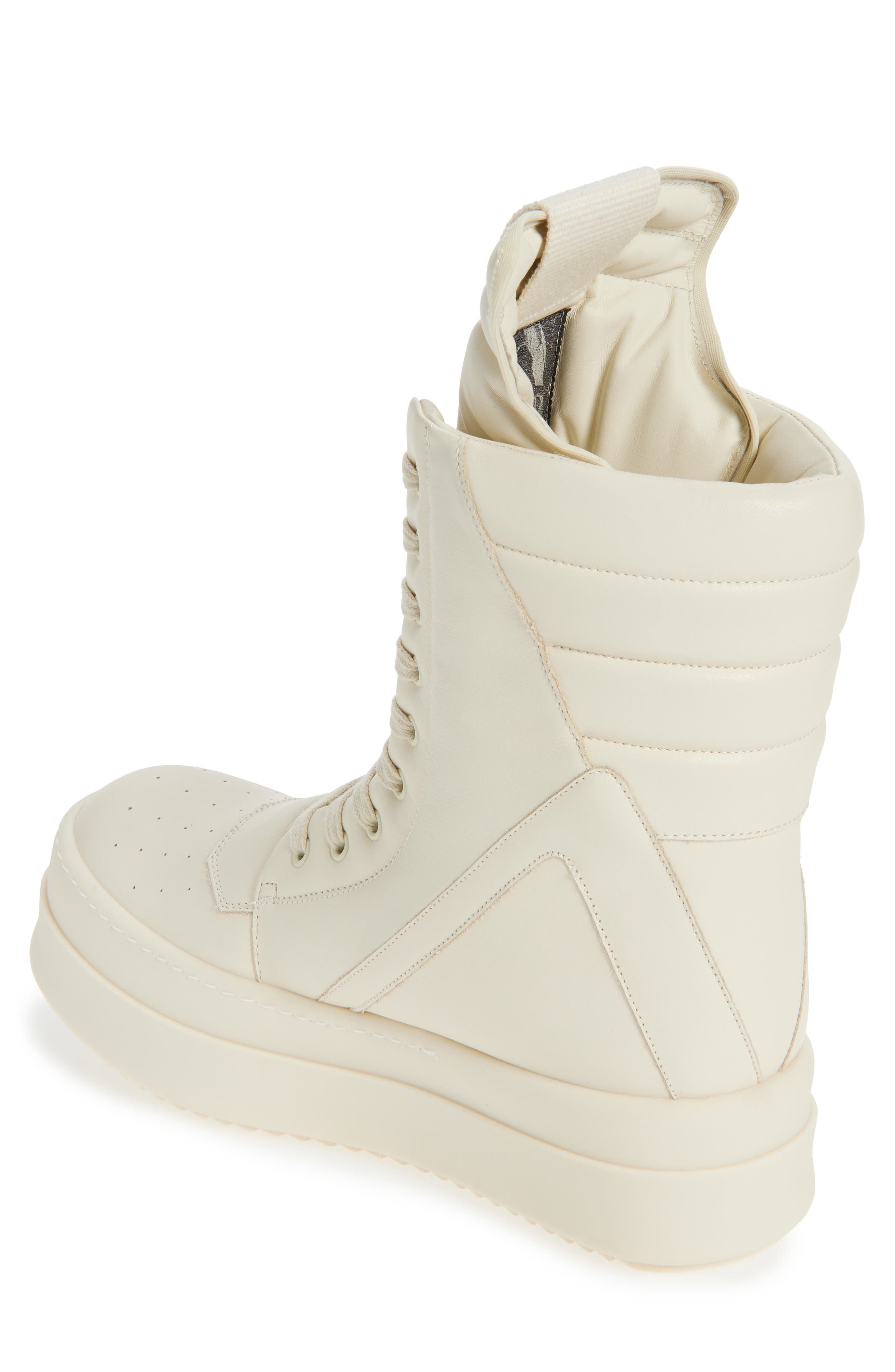 Rick Owens Mega Geobasket High Top Sneaker in Milk/Milk/Milk at Nordstrom - 2
